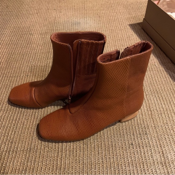 Charlotte Stone Henri Boots, 6, Brown/Tan, Retro Square Toe 60s Y2K - Picture 10 of 16